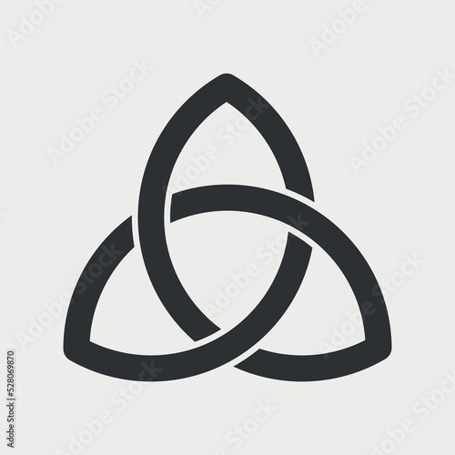 Celtic trinity knot. Ancient symmetric irish decoration. Sacred endless symbol. Vector illustration 