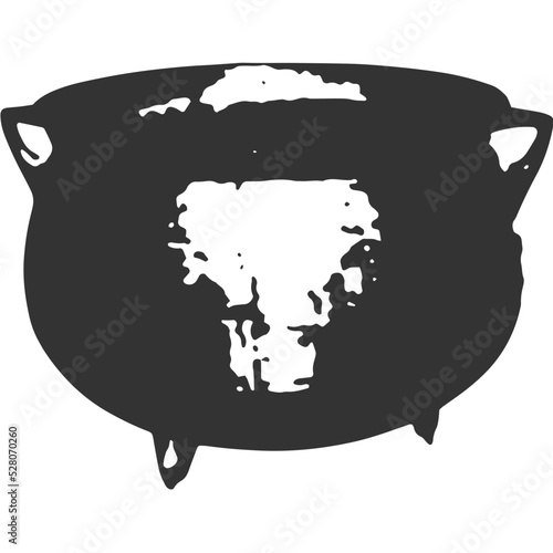 Witch Cauldron Vintage Illustration Vector
