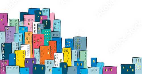 città, paesaggio urbano, case, palazzi