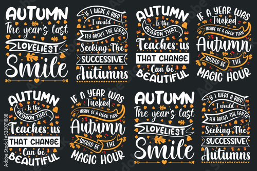 Autumn t shirt designs bundle vector art