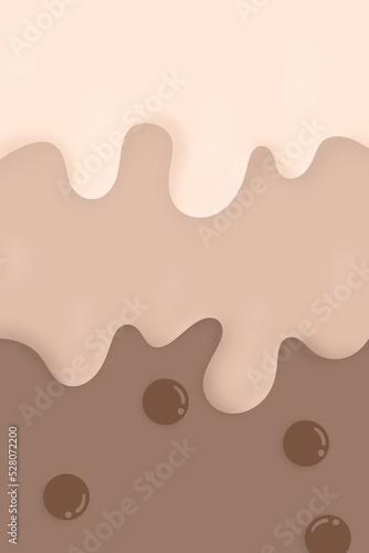 Wallpaper milk tae coffee brown chocolate cream liquid syrup and circle bubbles background, concept dessert, ice cream, sweet, gradient, drink, backdrop photo