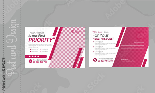 medical healthcare post card template design
