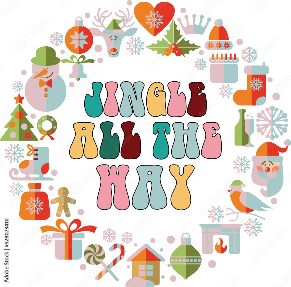 Fototapeta premium Retro Christmas SVG Bundle