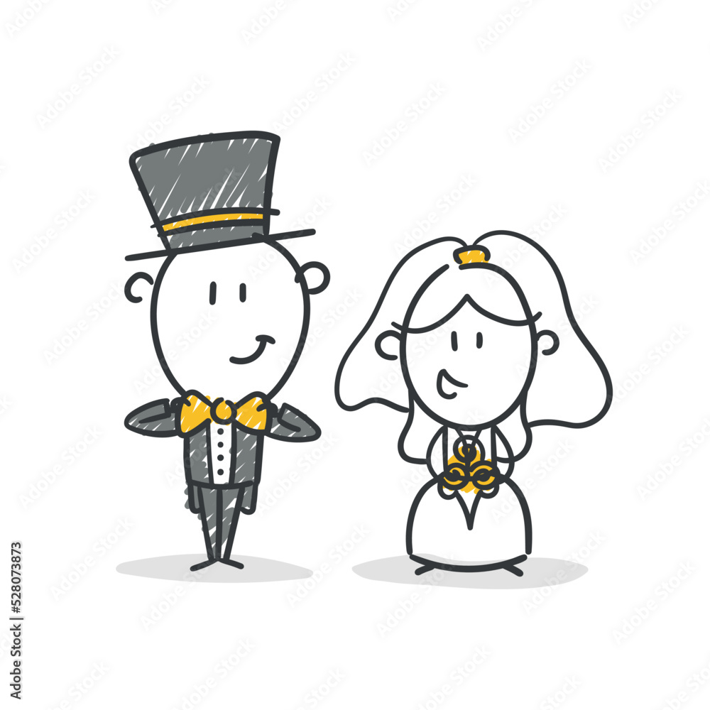 Strichfiguren / Strichmännchen: Hochzeit, Heirat, Ehepaar. (Nr. 827) Strichfiguren / Strichmännchen: Hochzeit, Heirat, Ehepaar. (Nr. 827)
