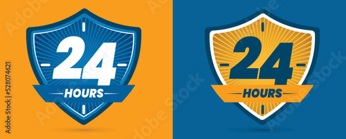 24 hour Protection. 24 hours shield Security Concept. Security Protection 24 hours. mobile and App 24 hour Protection. protection icon