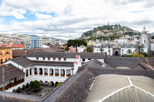 street view of quito old town, ecuador