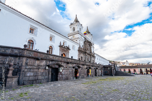 street view of quito old town, ecuador