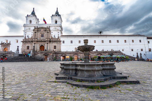 street view of quito old town, ecuador