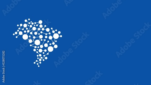 Brazil Map showing technological networking concept animation 4K banner copy space photo