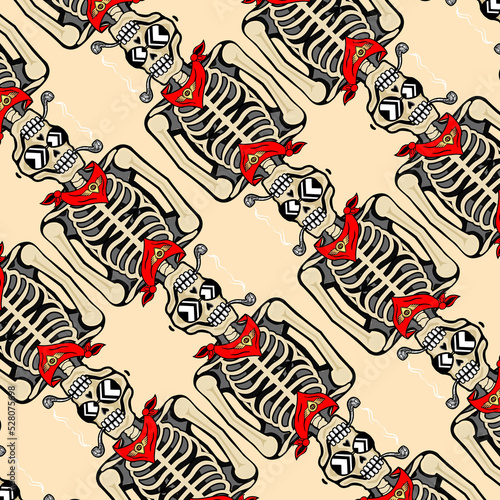 Skull Graphic Design Pattern, for fashion life style, Batik clothe, textile pattern and home decoration style