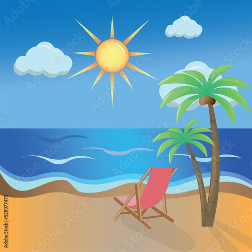 Beach, sea, palm trees, rest
