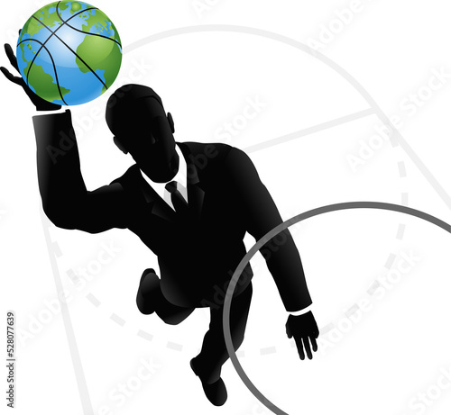 Business man slam dunking b...