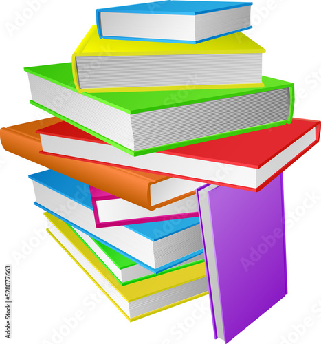 Big stack of books illustra...