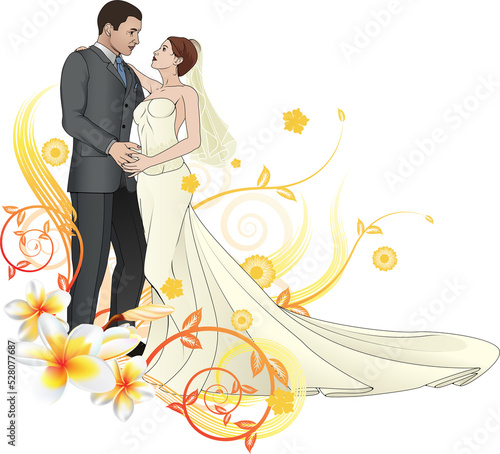 Bride and groom dancing flo...