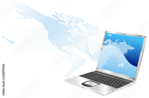 Laptop word map business ba...