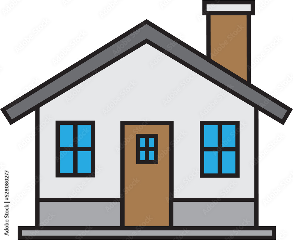 outline drawing house front elevation view. outline drawing house front elevation view.