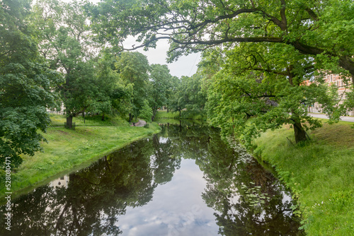 The pilsetas kanals at Kronvalda Park in Riga, Latvia.