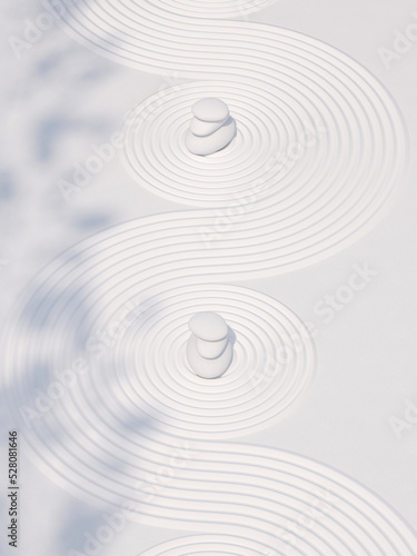 Photography Zen garden stone balance on nature light white background