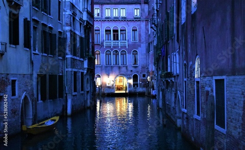 Purple Venice canal during the evening