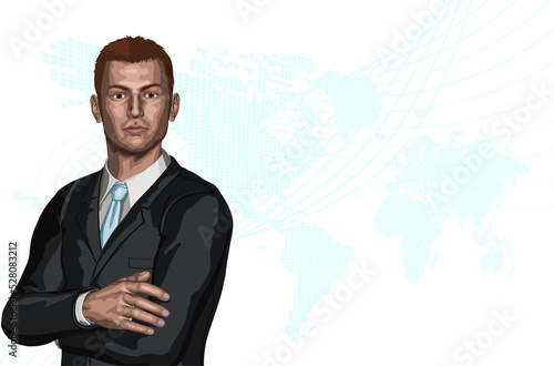 Businessman abstract world ...