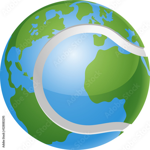 World globe tennis ball con...