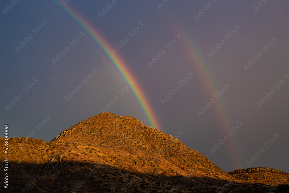 rainbow over the southwest desert in Alpine, Texas