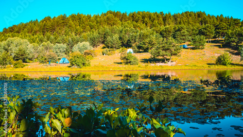 camping in Karagol Geosite, Black Lake, Kizilcahamam, Ankara, Turkey