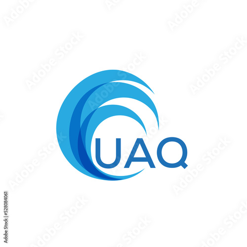 UAQ letter logo. UAQ blue image on white background. UAQ Monogram logo design for entrepreneur and business. UAQ best icon.
 photo