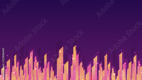 Abstract futuristic cityscape vector, Cyber punk theme, tech background, sci-fi