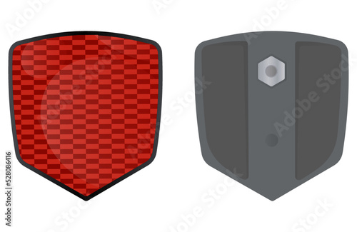 red reflector light front and rear view for bike