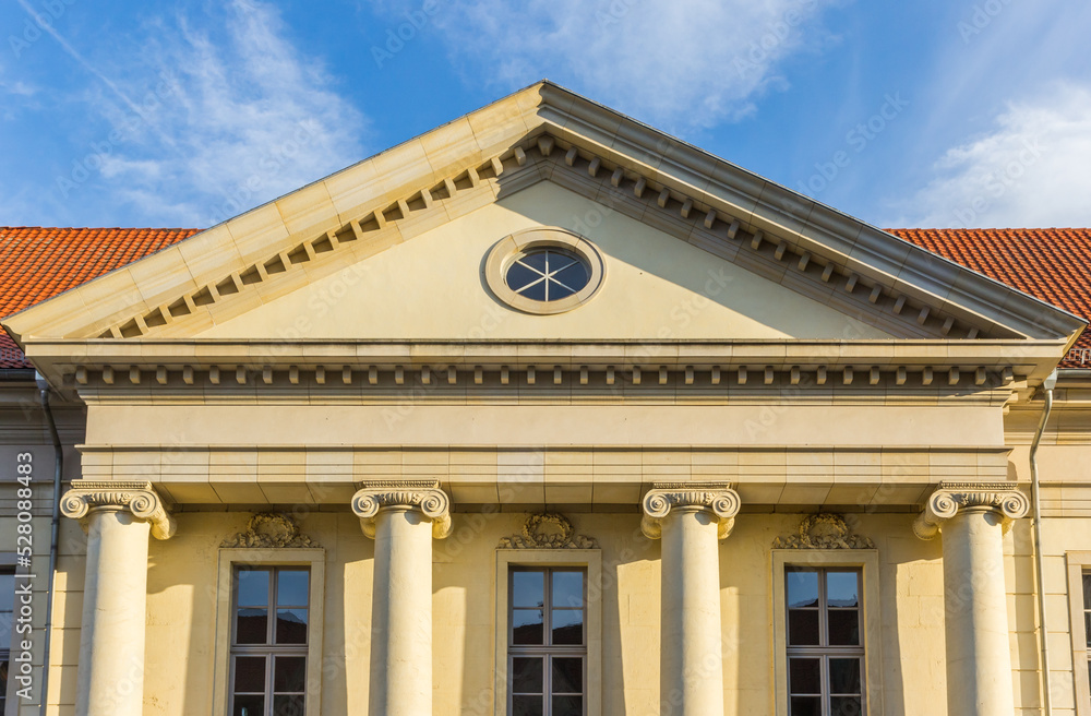 Facade of the historic Amtsgericht building in Braunschweig, Germany