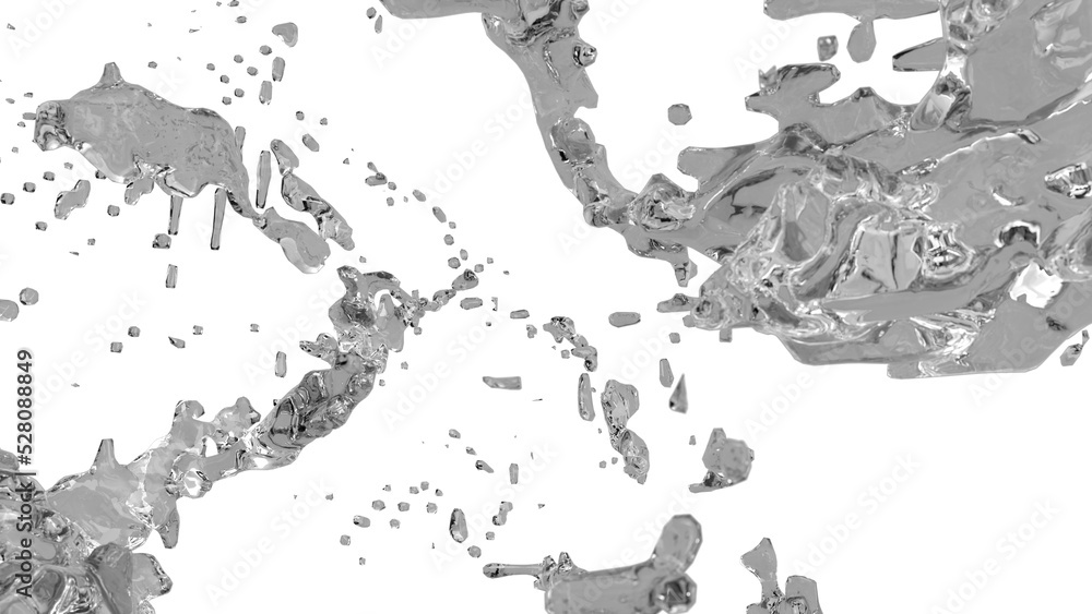 Fototapeta premium Clear water splash simulation from center include alpha.