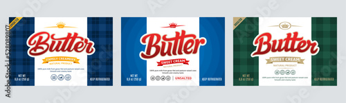 Vector butter label design, butter packaging design template