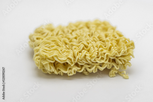 instant pasta on white background
