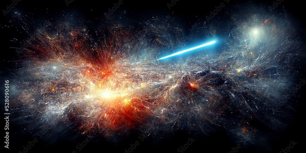 Fototapeta premium Nebula and galaxies in space. Abstract cosmos background