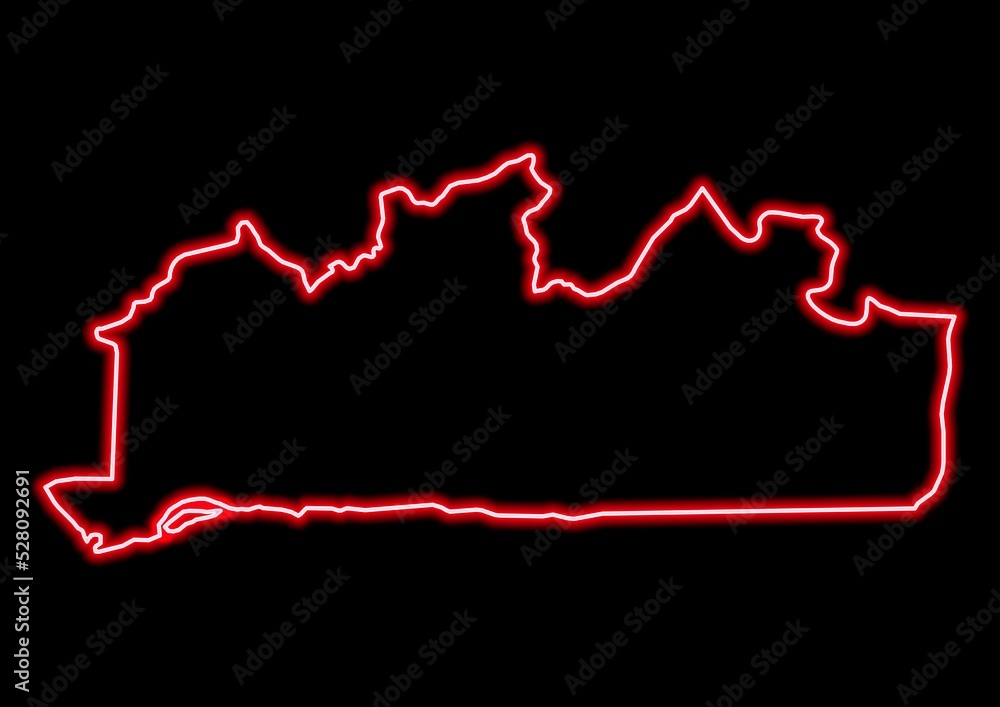 Red glowing neon map of Bas-Congo Democratic Republic of the Congo on black background. Red glowing neon map of Bas-Congo Democratic Republic of the Congo on black background.