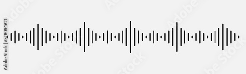 Monochrome soundwave lines. Sound wave equalizer Sound and music audio waves.Volume audio scales lines music line vibration