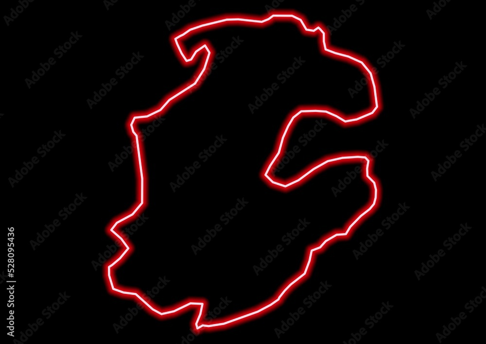Red glowing neon map of Boulkiemdé Burkina Faso on black background. Red glowing neon map of Boulkiemdé Burkina Faso on black background.