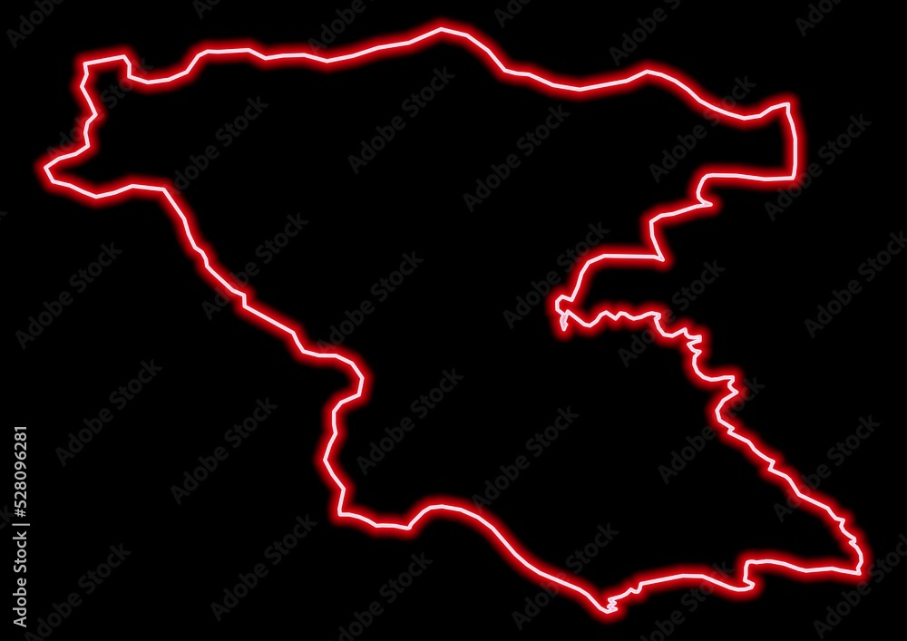 Red glowing neon map of Burgas Bulgaria on black background. Red glowing neon map of Burgas Bulgaria on black background.