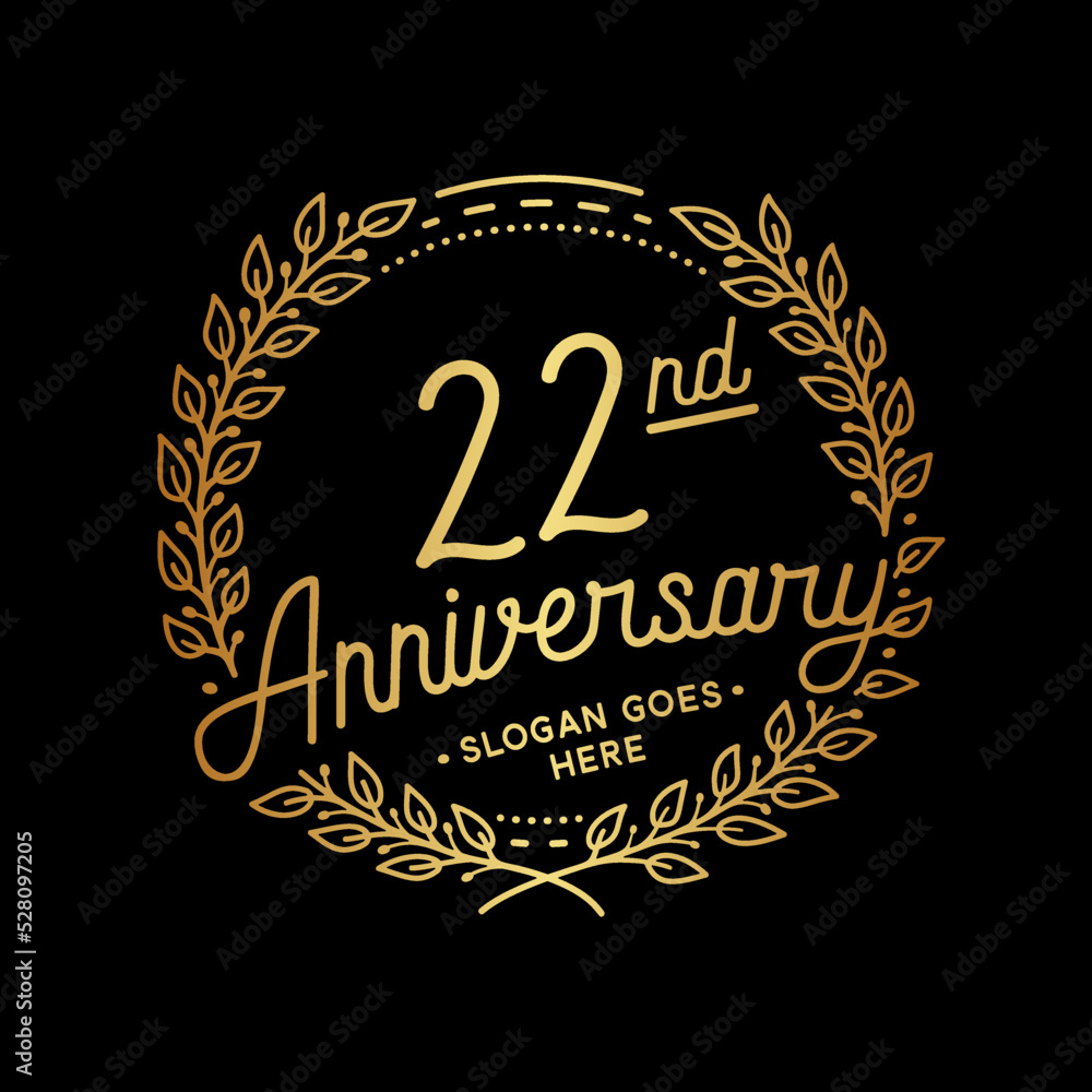 22 years anniversary celebrations design template. 22nd logo. Vector and illustrations.
22 years anniversary celebrations design template. 22nd logo. Vector and illustrations.