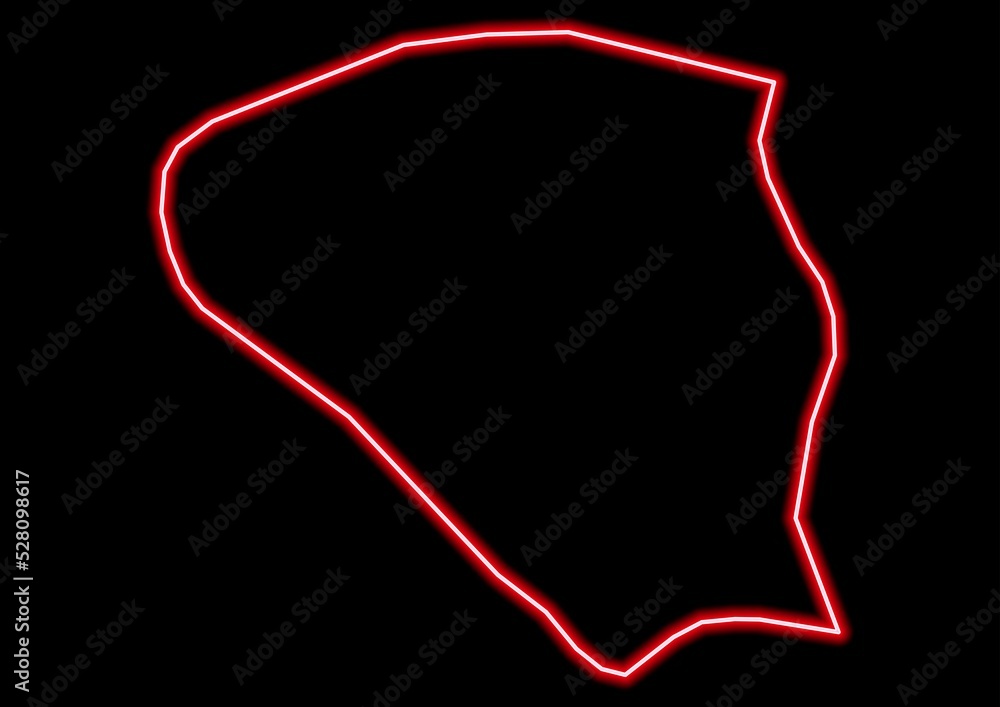 Red glowing neon map of Chandigarh India on black background. Red glowing neon map of Chandigarh India on black background.