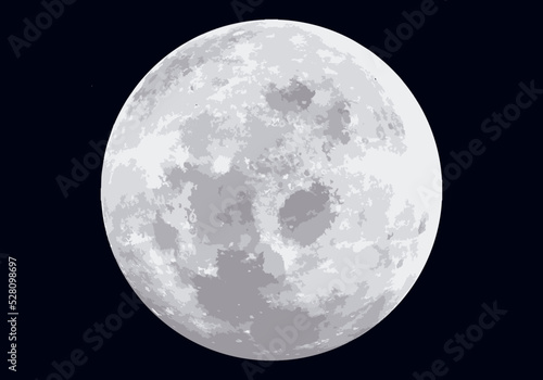 Luna llena en una noche oscura. 