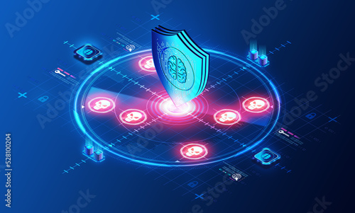 Cyber Threat Intelligence Concept - 3D Illustration