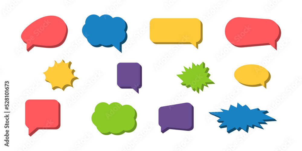 Speech Bubbles. Colorful comic Speech Bubbles vector icons, isolated.