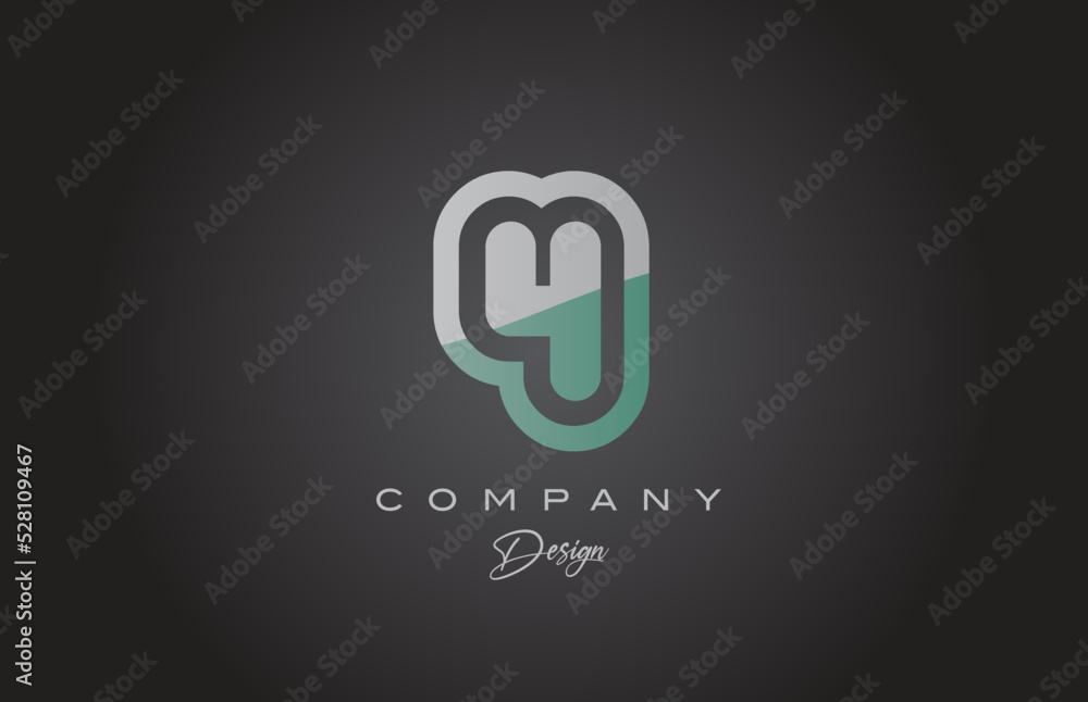 4 green grey number logo icon design. Creative template for company and business 4 green grey number logo icon design. Creative template for company and business