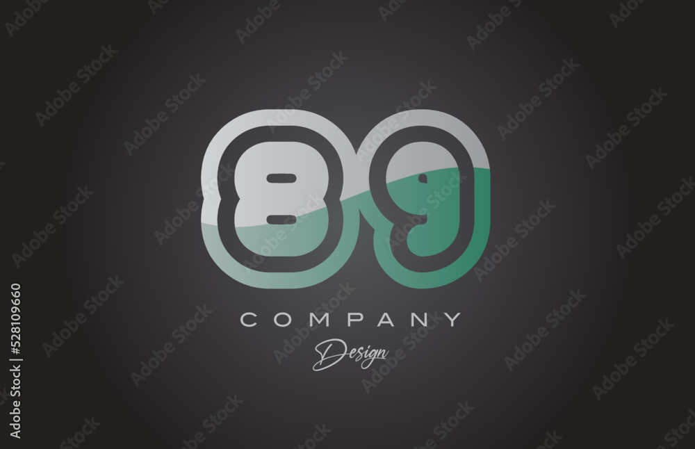 89 green grey number logo icon design. Creative template for company and business 89 green grey number logo icon design. Creative template for company and business