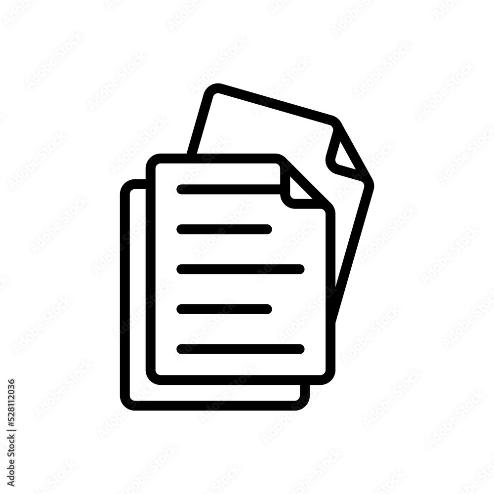 Icono de documento. Hoja de documento. Concepto de trabajo Icono de documento. Hoja de documento. Concepto de trabajo