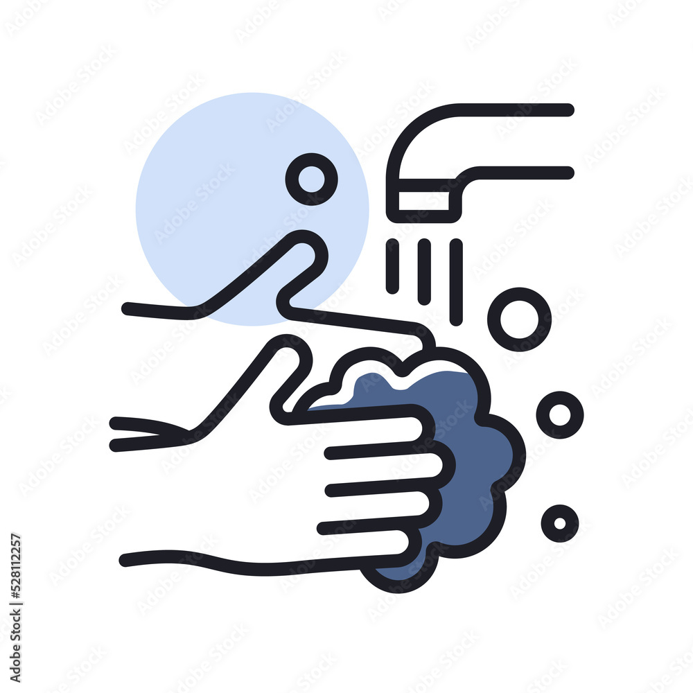 Washing hands with soap to prevent virus icon Washing hands with soap to prevent virus icon