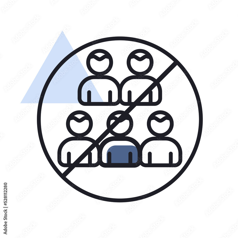 Social distancing prevention virus vector icon Social distancing prevention virus vector icon