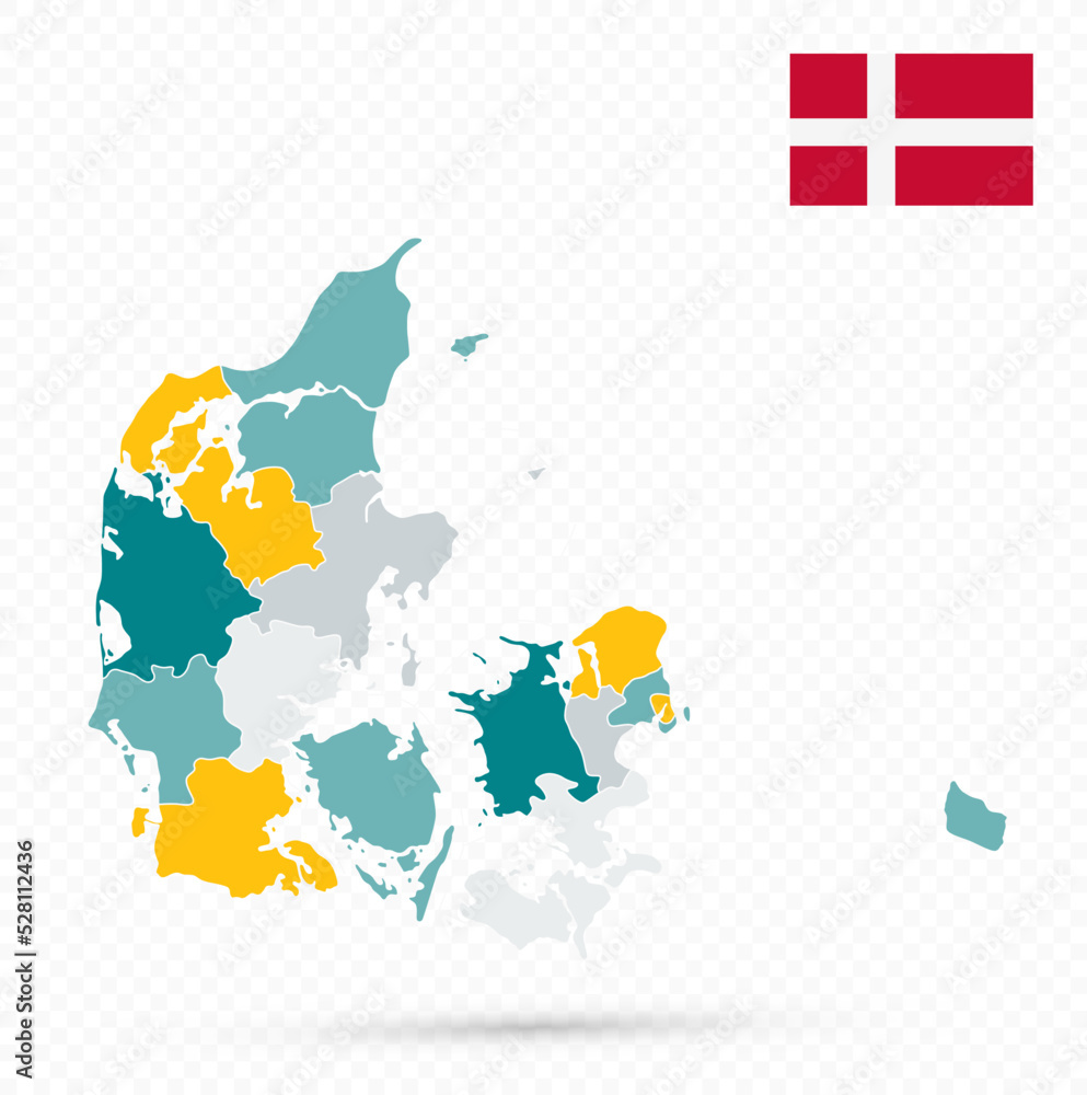Obraz premium Denmark Map on transparent background